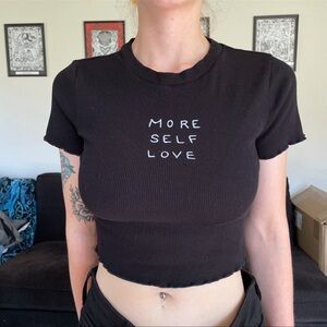 More Self Love embroidered top